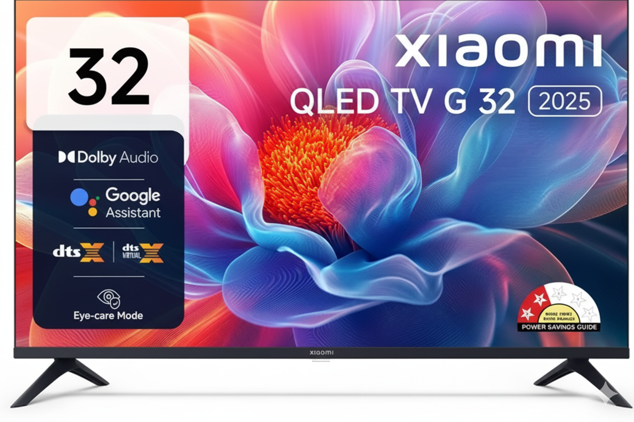 Xiaomi G Series 32" QLED TV: Google TV, 20W Dolby Audio & DTS:X at ₹12,499