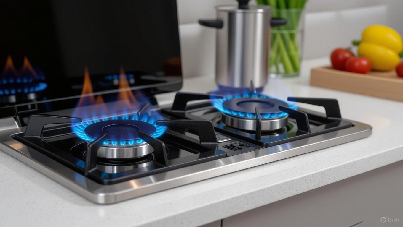 Double burner cooktop