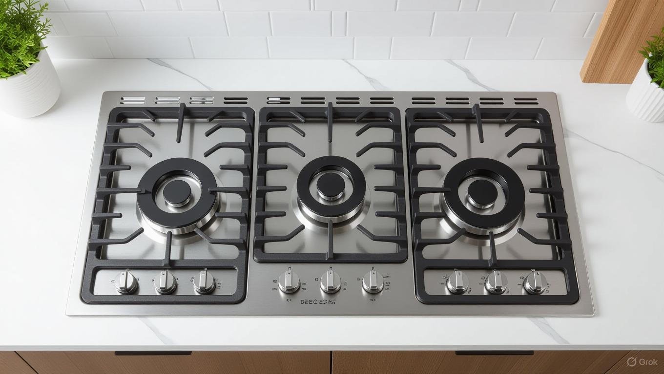 Triple burner cooktop
