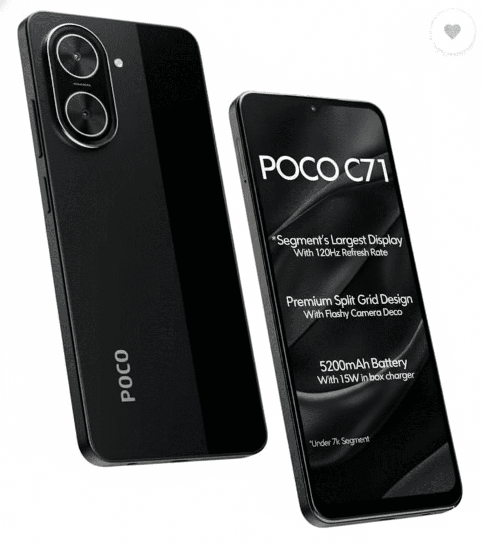 POCO C71 smartphone with 120Hz display and 5200mAh battery